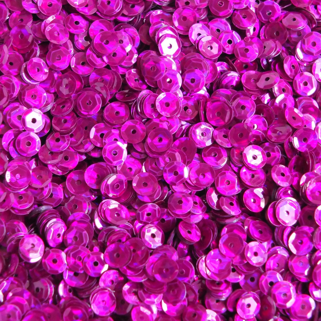 5mm Round Cup Sequins Fuchsia Pink Prism Reflective Metallic