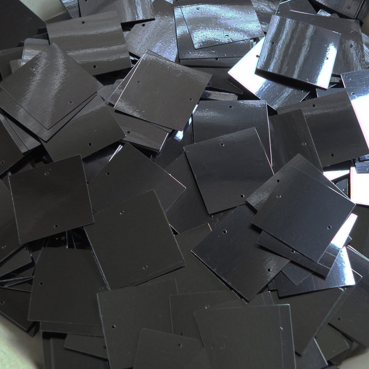 25mm Square Sequins Black Opaque