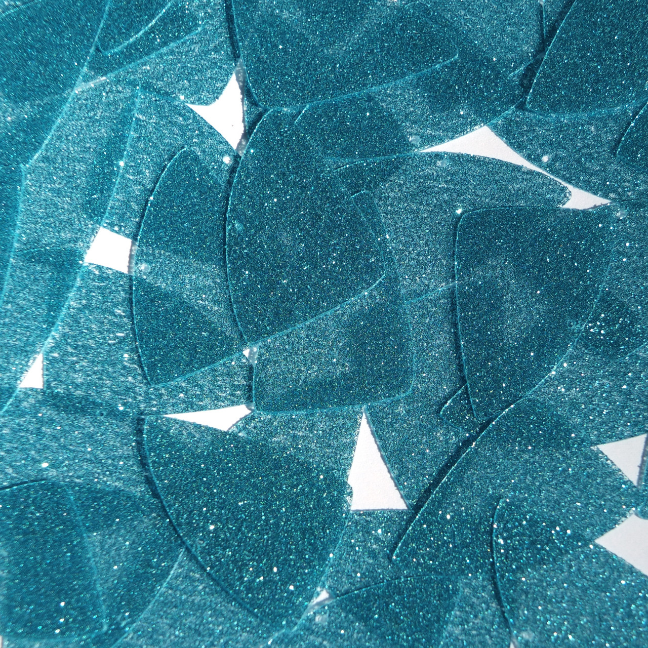 Fishscale Fin Sequin 1.5" Turquoise Blue Metallic Sparkle Glitter Texture