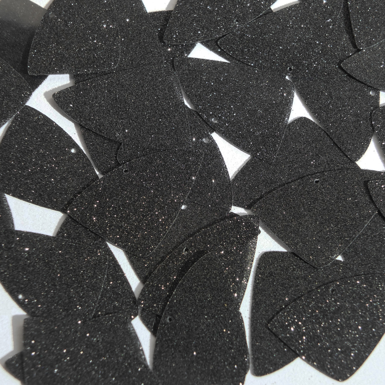 Fishscale Fin Sequin 1.5" Black Metallic Sparkle Glitter Texture