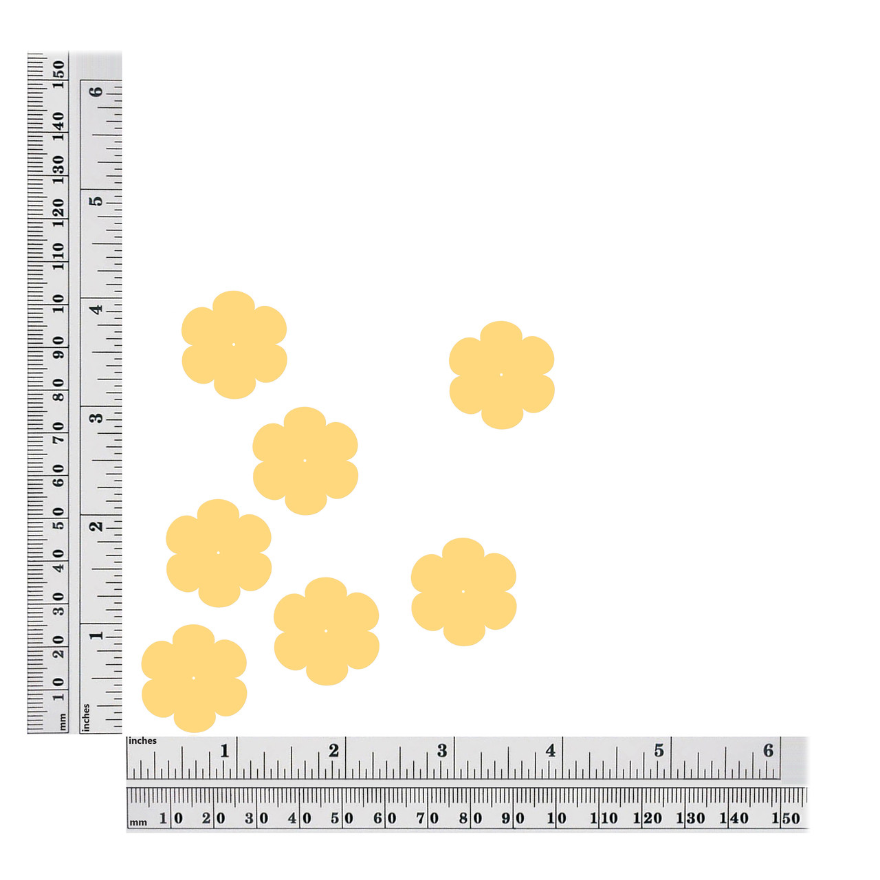 Flower sequins size chart