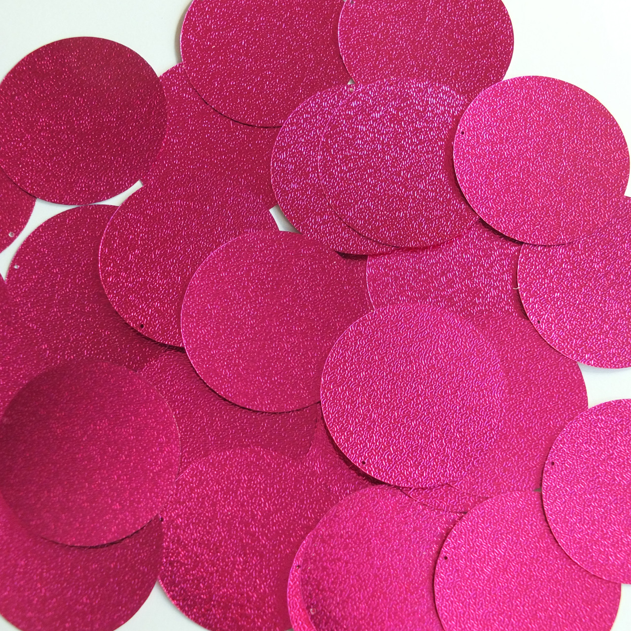 Round Sequin 40mm Magenta Pink Metallic Embossed Texture