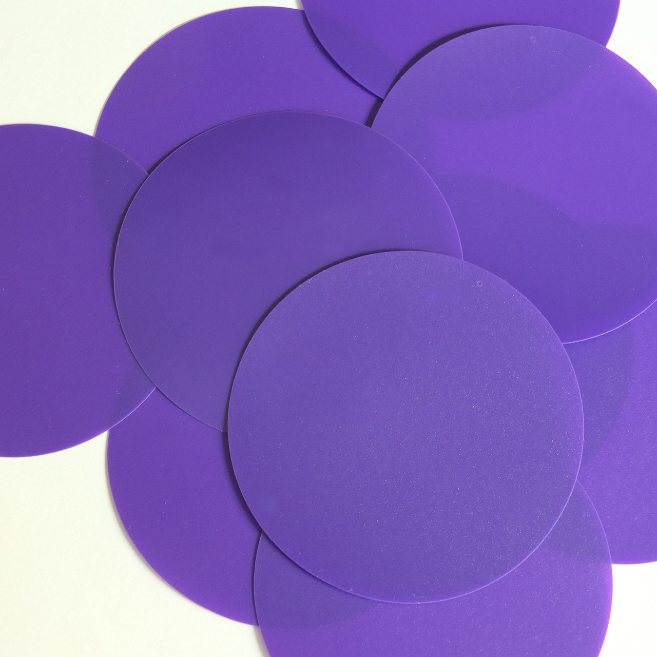Round Sequin Paillettes 70mm No Hole Purple Opaque Vinyl
