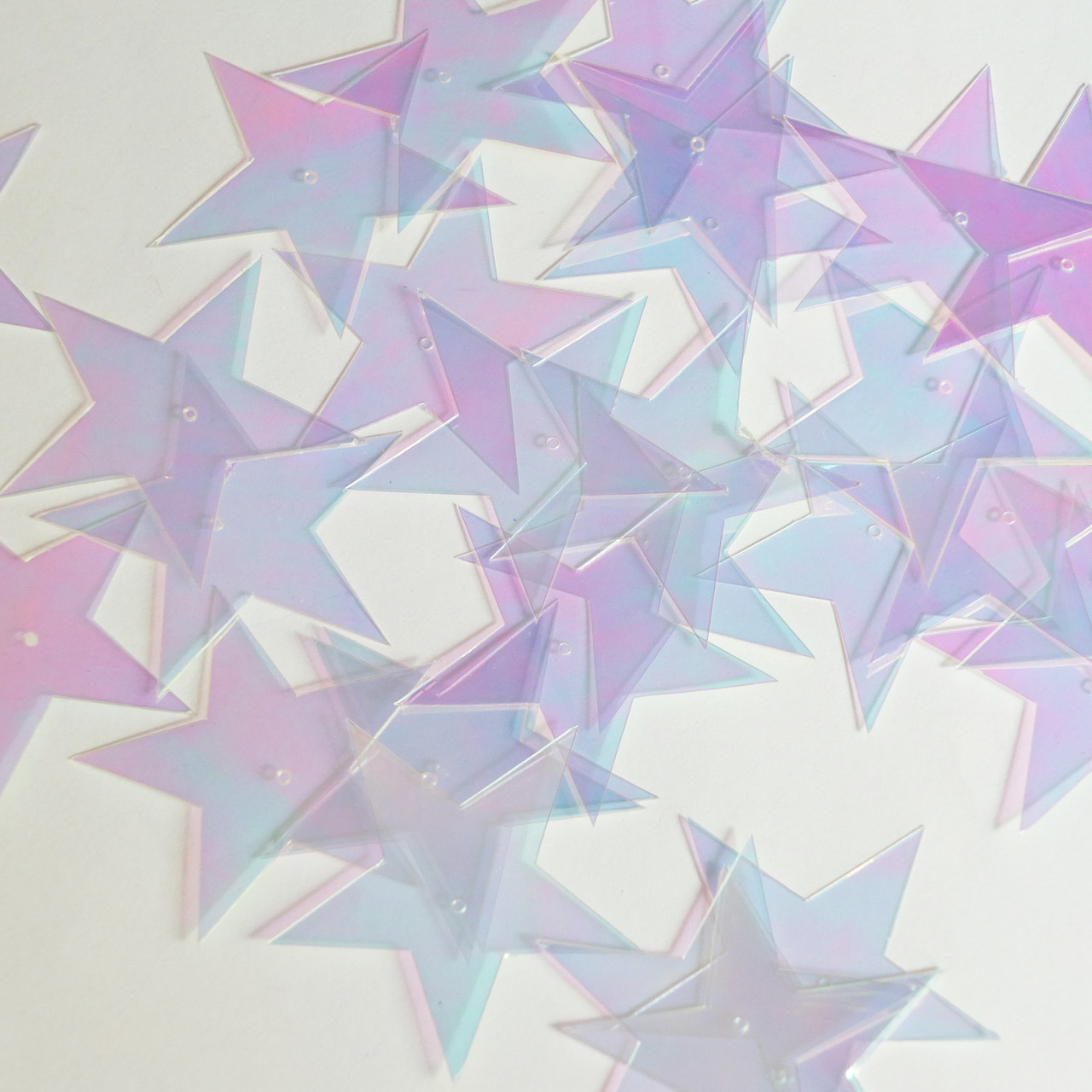 Star 5 Point Sequin 1.5" Crystal Crystallina Iris Mirror Iridescent