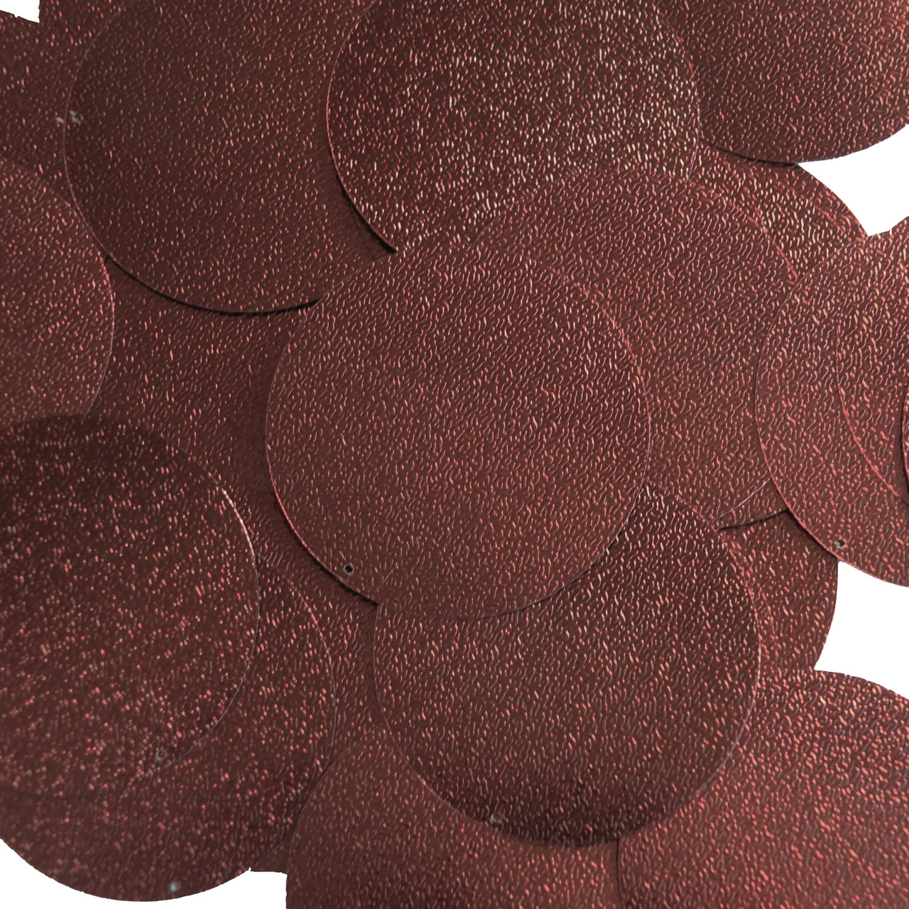 Round Sequin 40mm Bronze Brown Metallic Embossed Texture