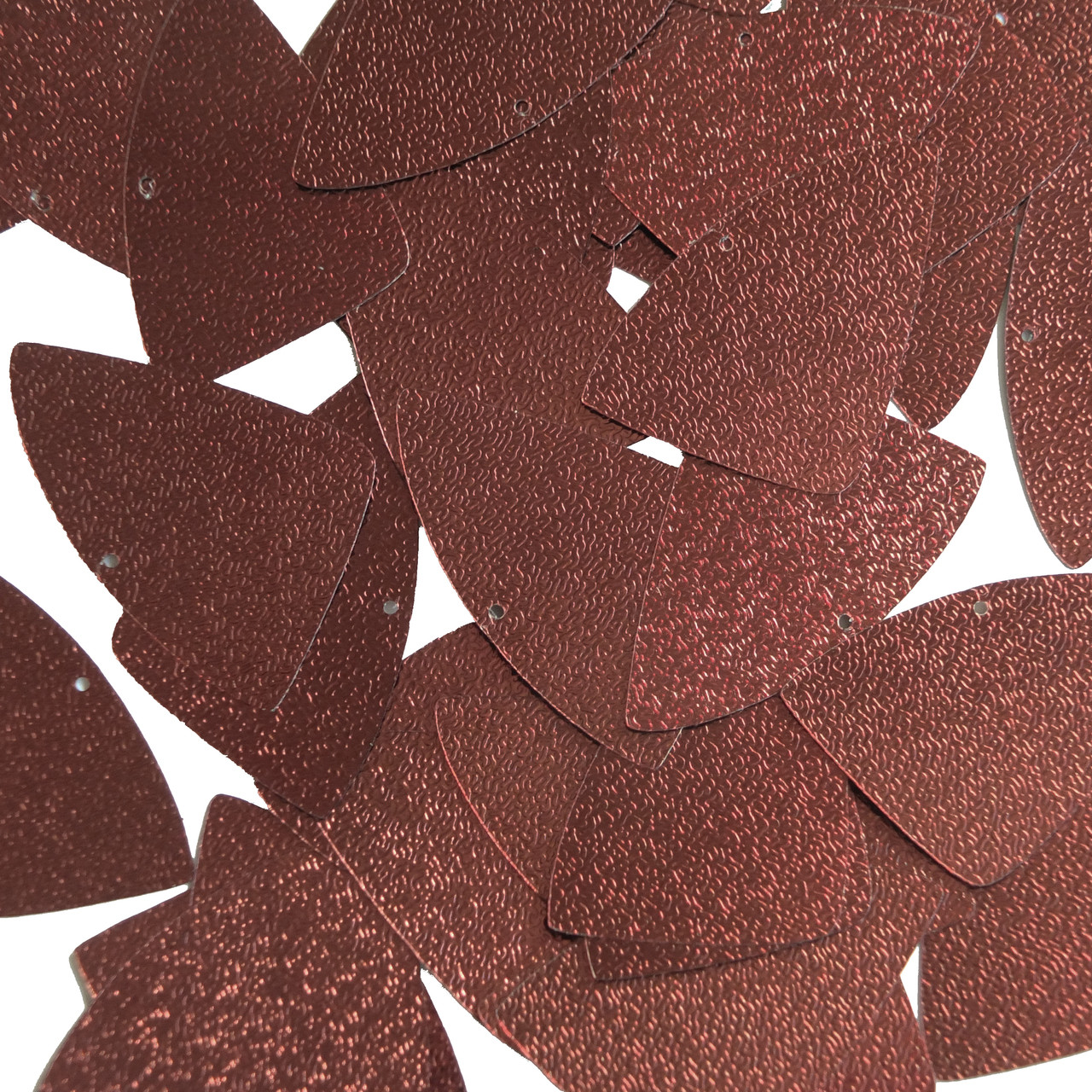 Fishscale Fin Sequin 1.5" Bronze Brown Metallic Embossed Texture