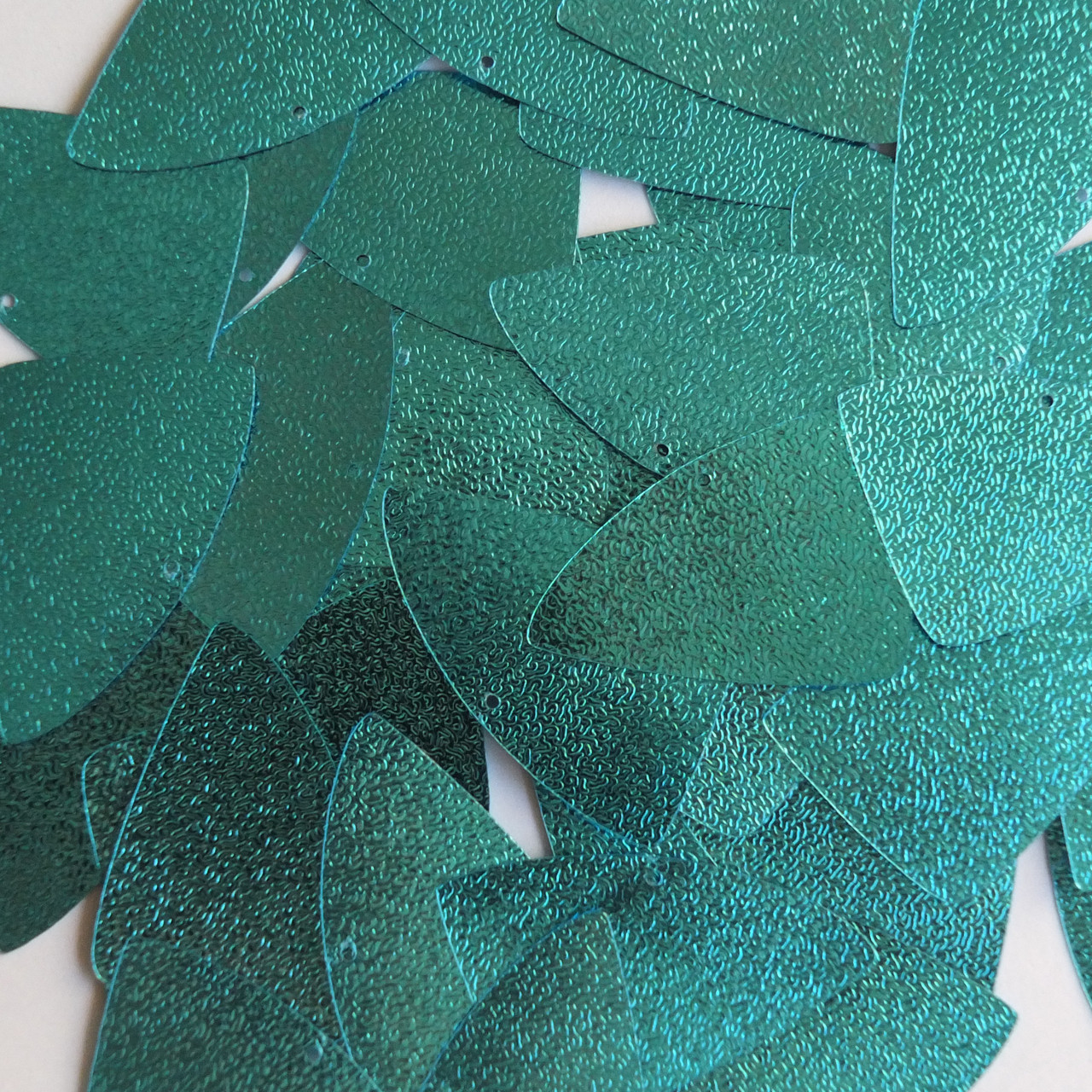 Fishscale Fin Sequin 1.5" Turquoise Blue Metallic Embossed Texture