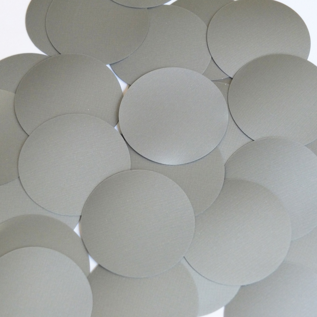 Round Sequin 50mm Silver Gray Metallic Opaque Vinyl