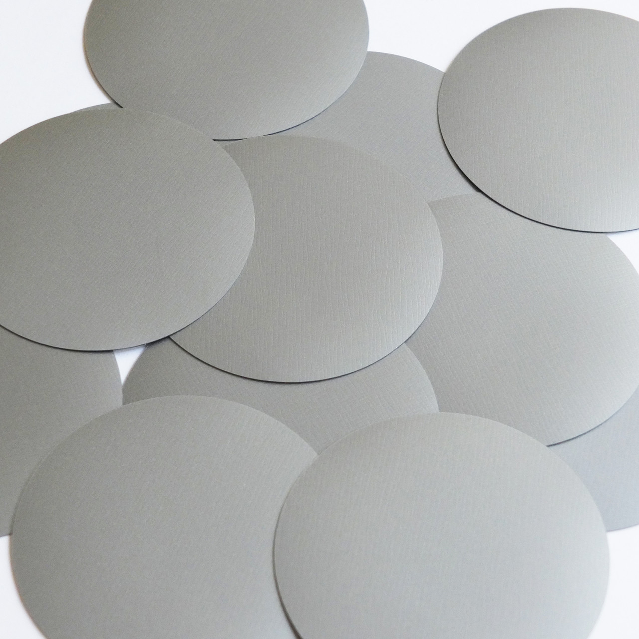 Round Sequin Paillettes 60mm No Hole Silver Gray Metallic Opaque Vinyl