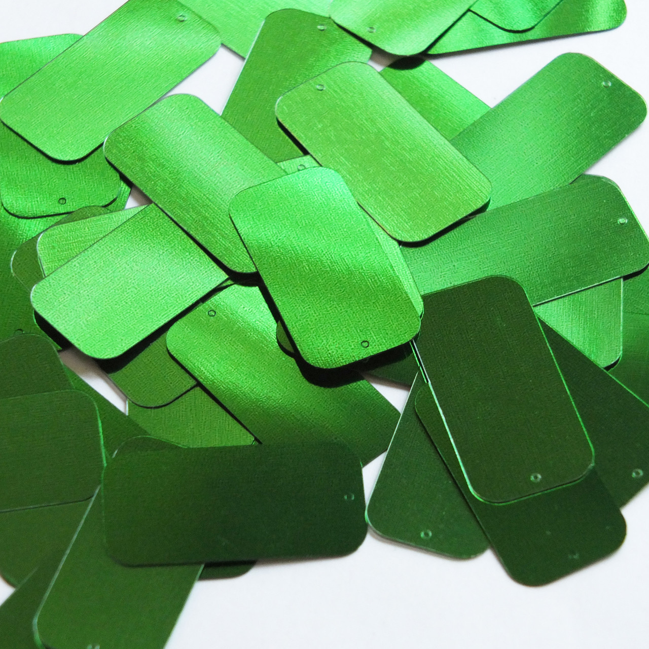 Rectangle Sequin 1.5" x .75" Green Metallic