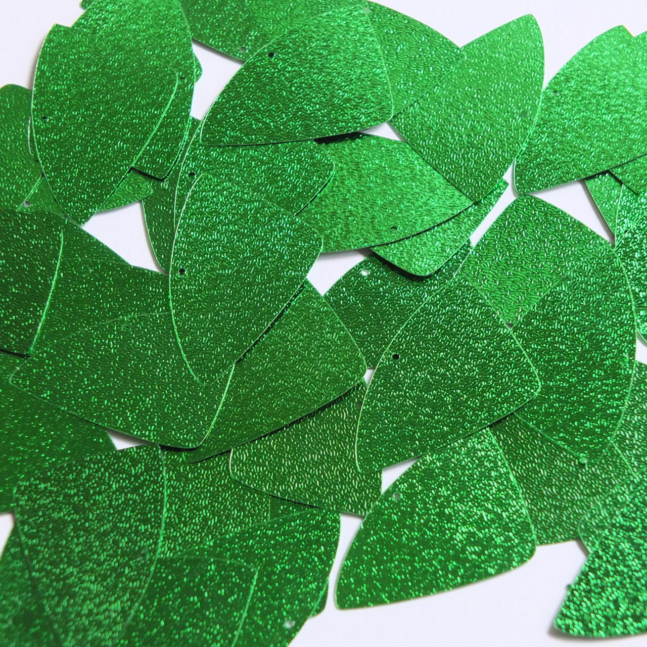 Fishscale Fin Sequin 1.5" Green Metallic Embossed Texture