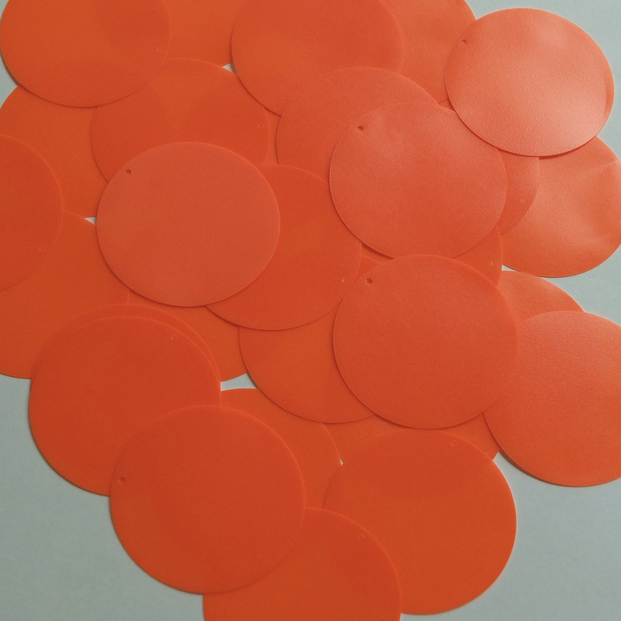 Round Sequin 40mm Orange Blaze Opaque Fluorescent Vinyl