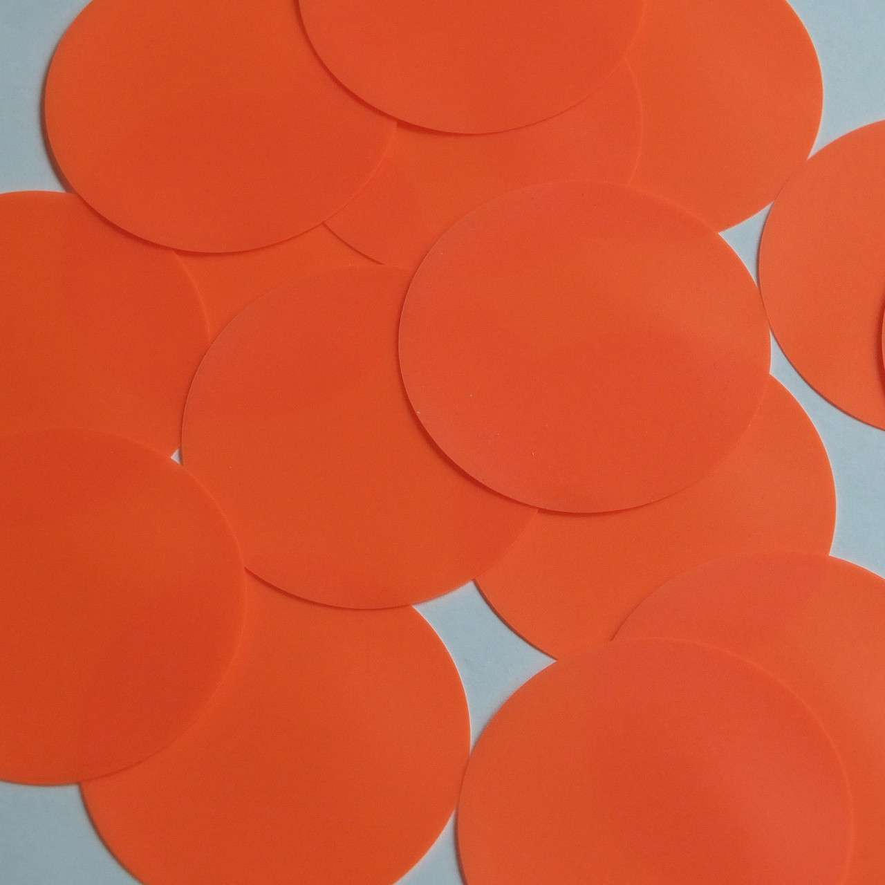 Round Sequin 60mm Orange Blaze Opaque Fluorescent Vinyl