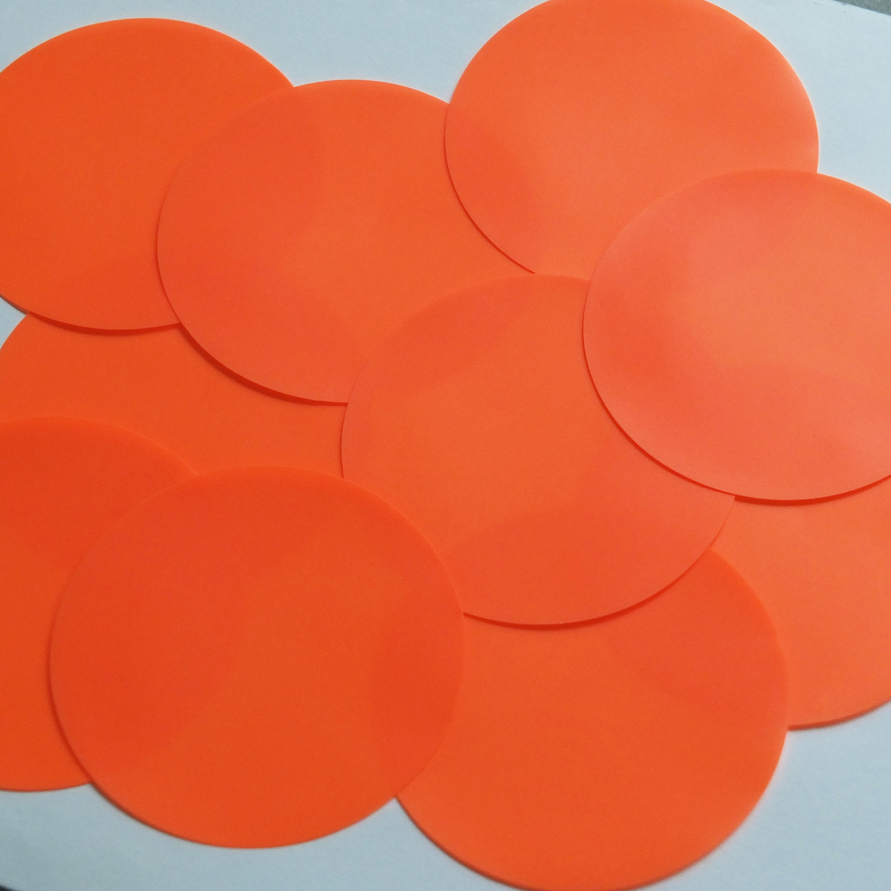 Round Sequin 70mm Orange Blaze Opaque Fluorescent Vinyl