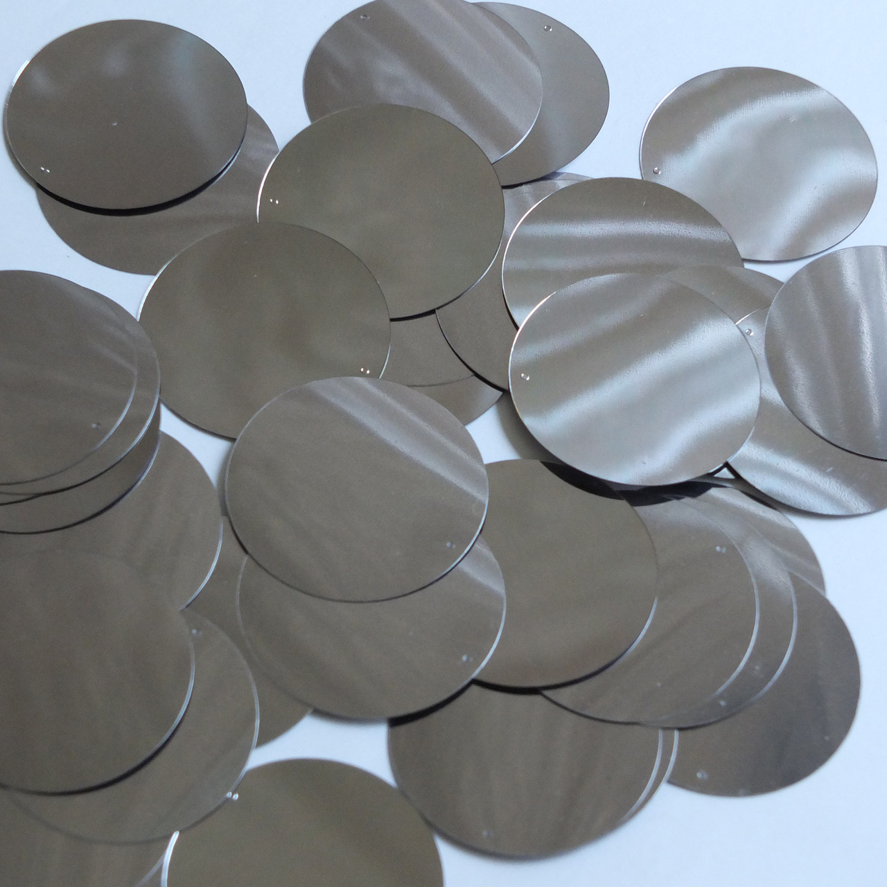 Round Sequin 40mm Hematite Shiny Gray Metallic