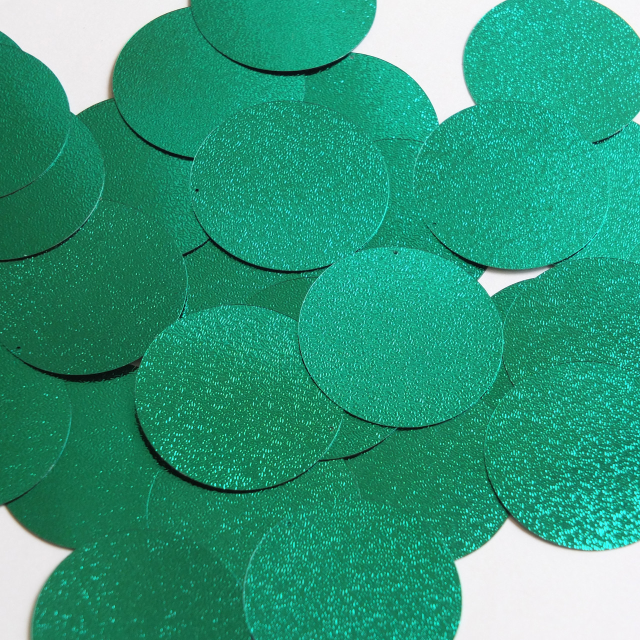 Round Sequin 40mm Teal Blue Green Metallic Embossed Texture