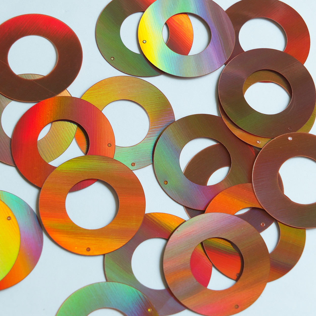Donut Ring Sequin 1.5" Copper Lazersheen Reflective Metallic