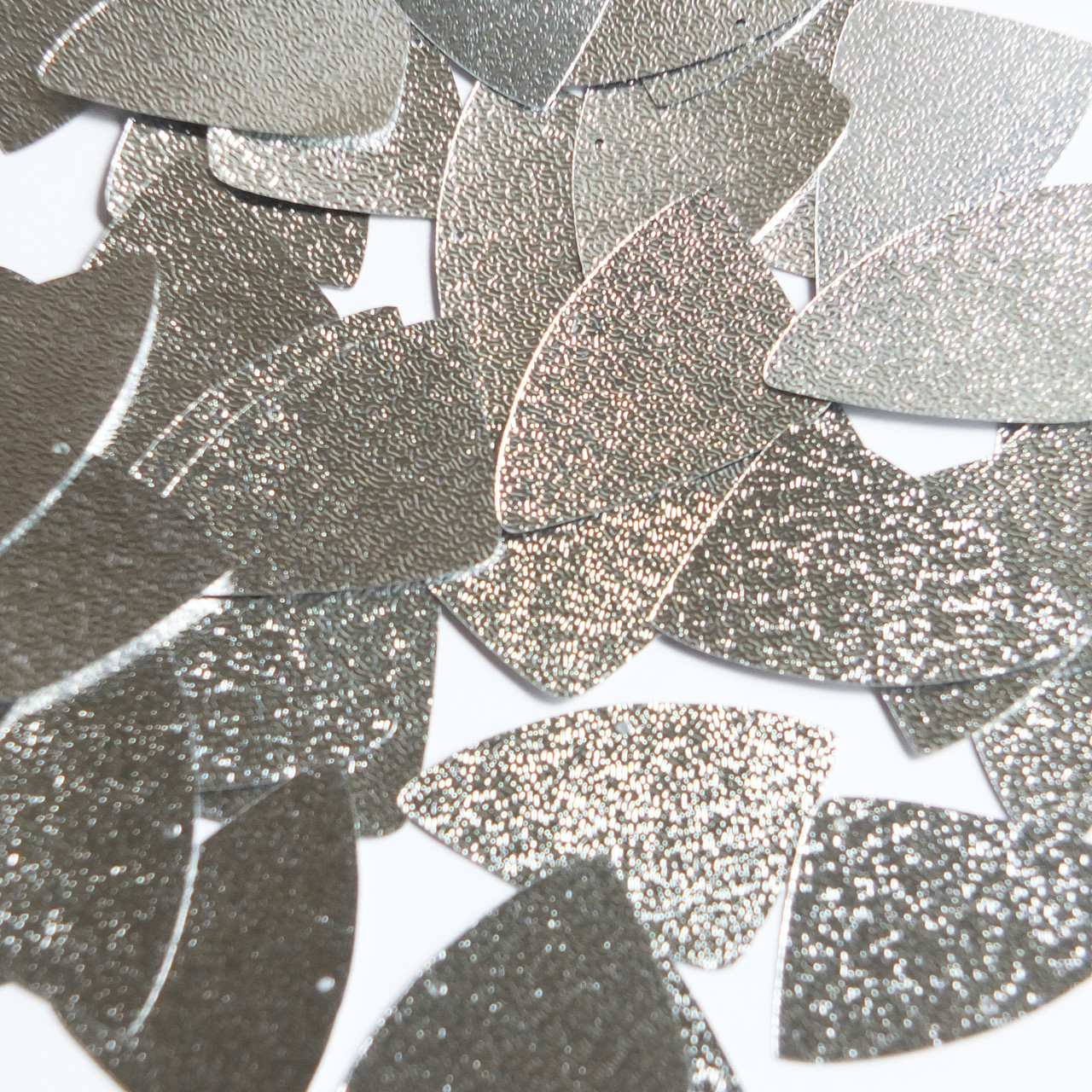 Fishscale Fin Sequin 1.5" Silver Metallic Embossed Texture