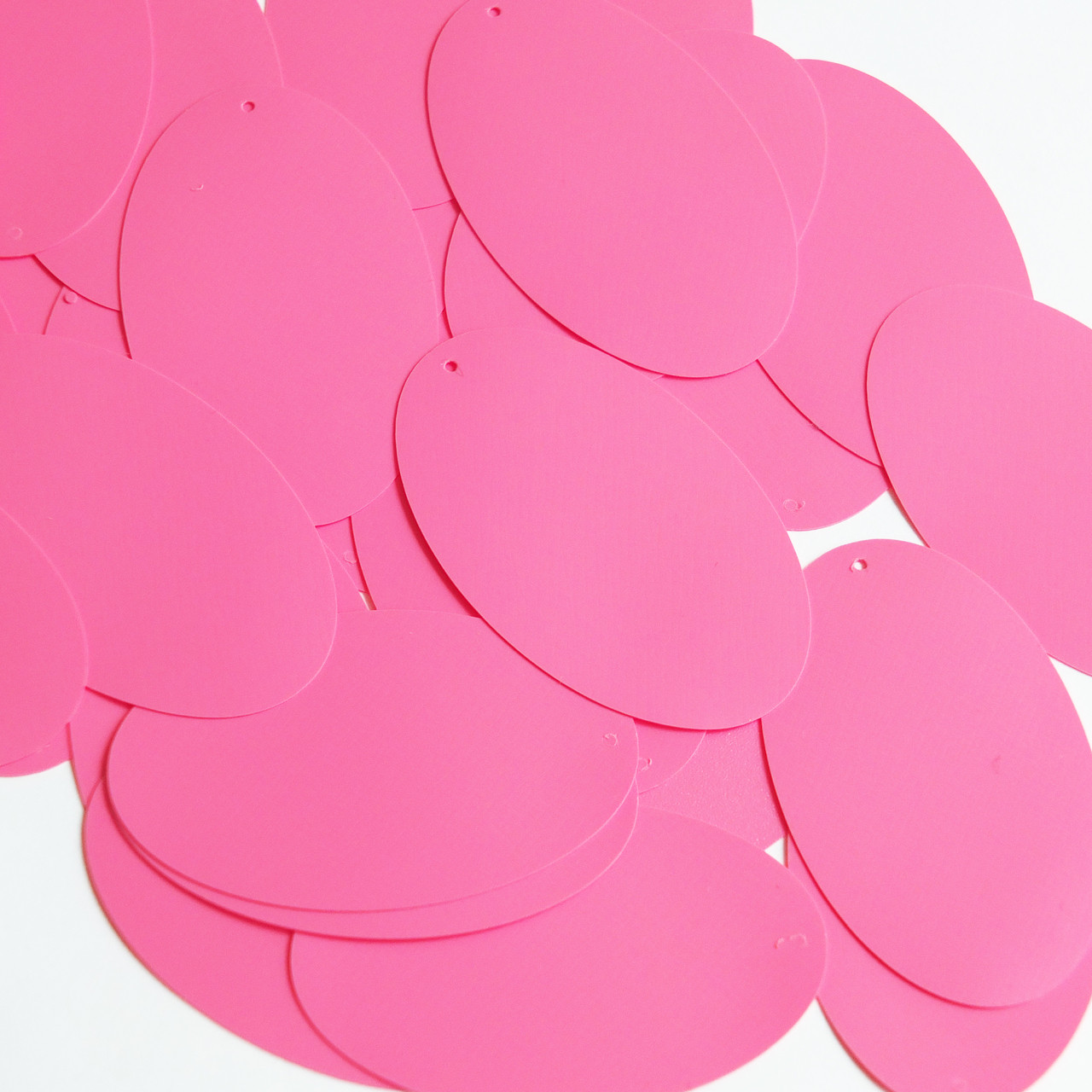 Oval Sequin 2" Bubblegum Pink Opaque Vinyl