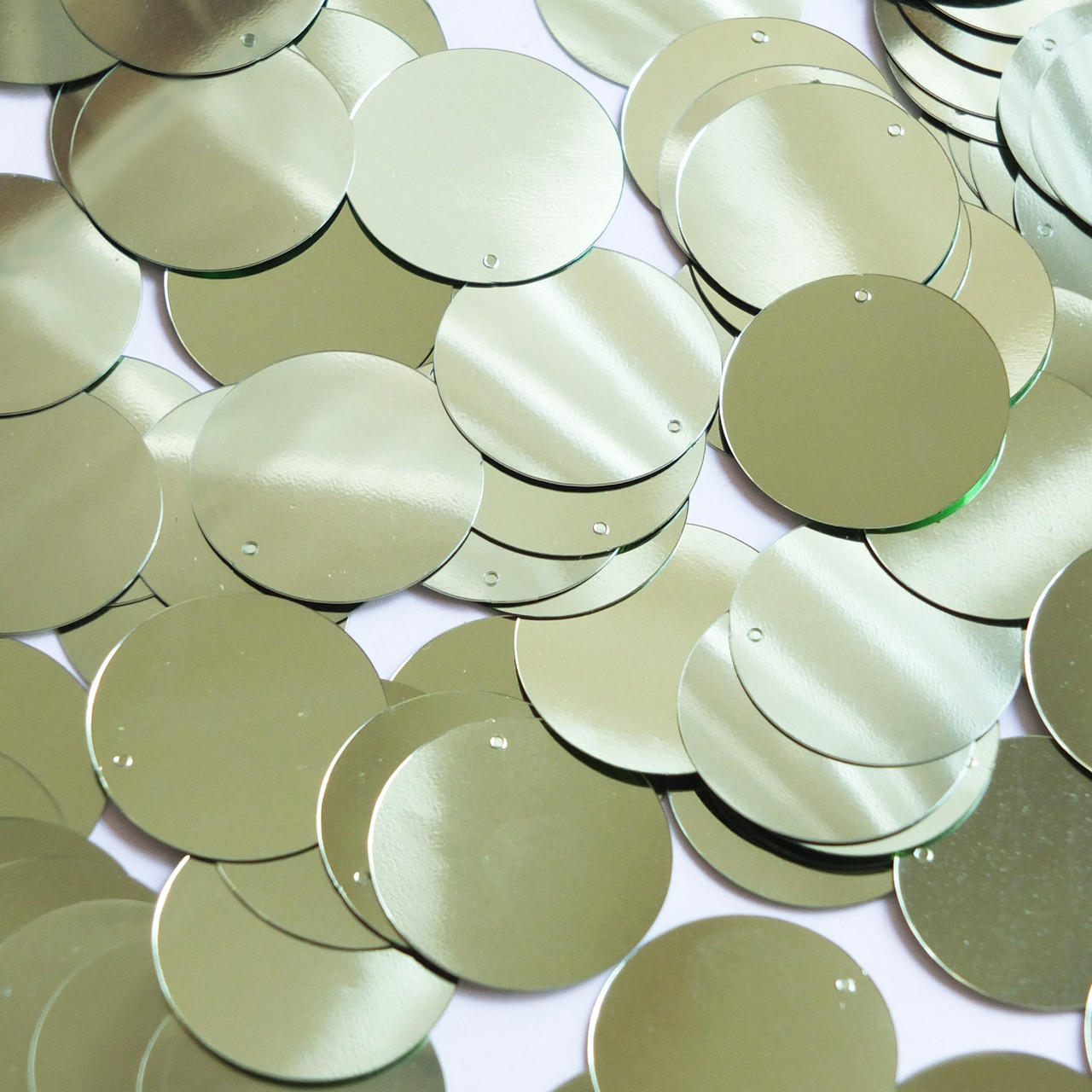 Round Sequin 24mm Pale Green Metallic