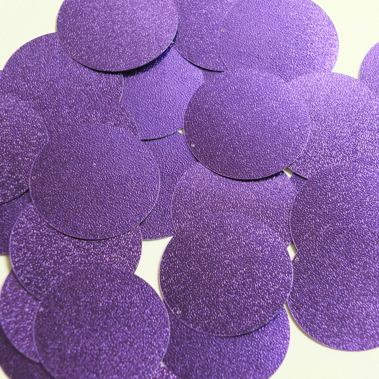 Round Sequin 40mm Purple Metallic Embossed Texture