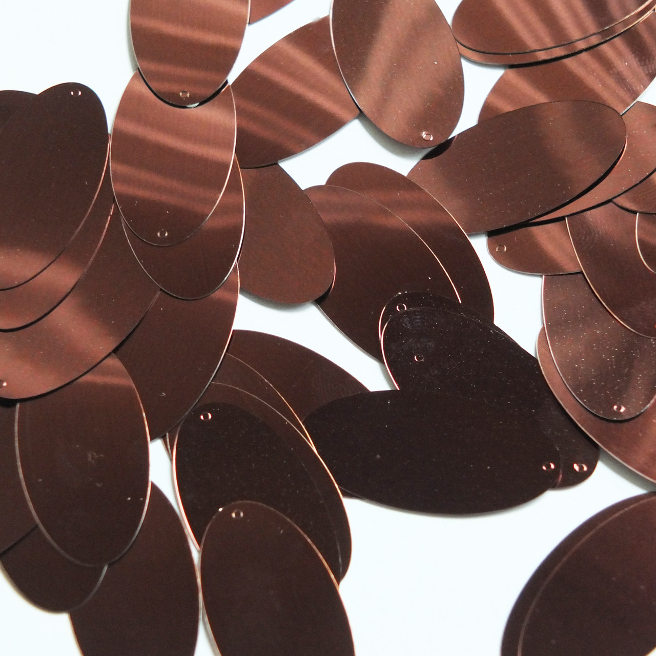 Oval Sequin 1.5" Chocolate Brown Metallic