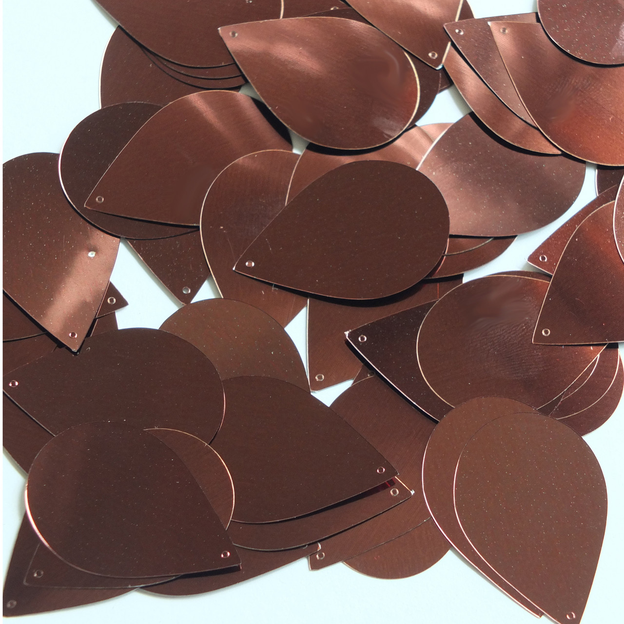 Teardrop Sequin 1.5" Chocolate Brown Metallic