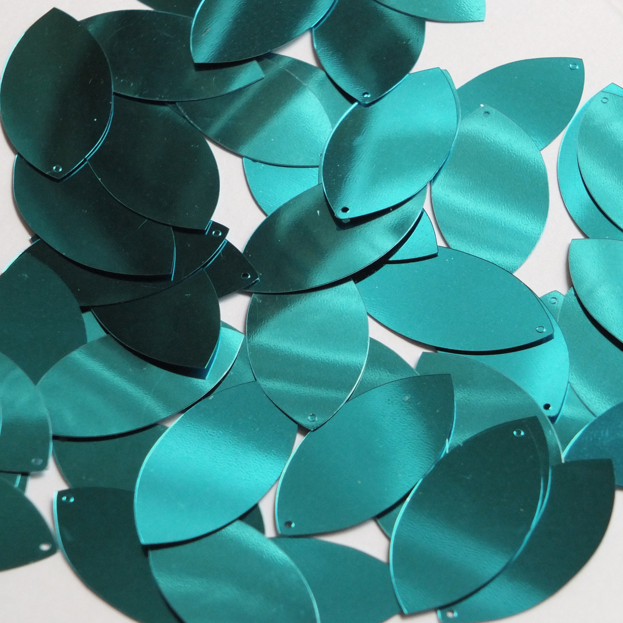 Navette Leaf Sequin 1.5" Rich Teal Green Metallic