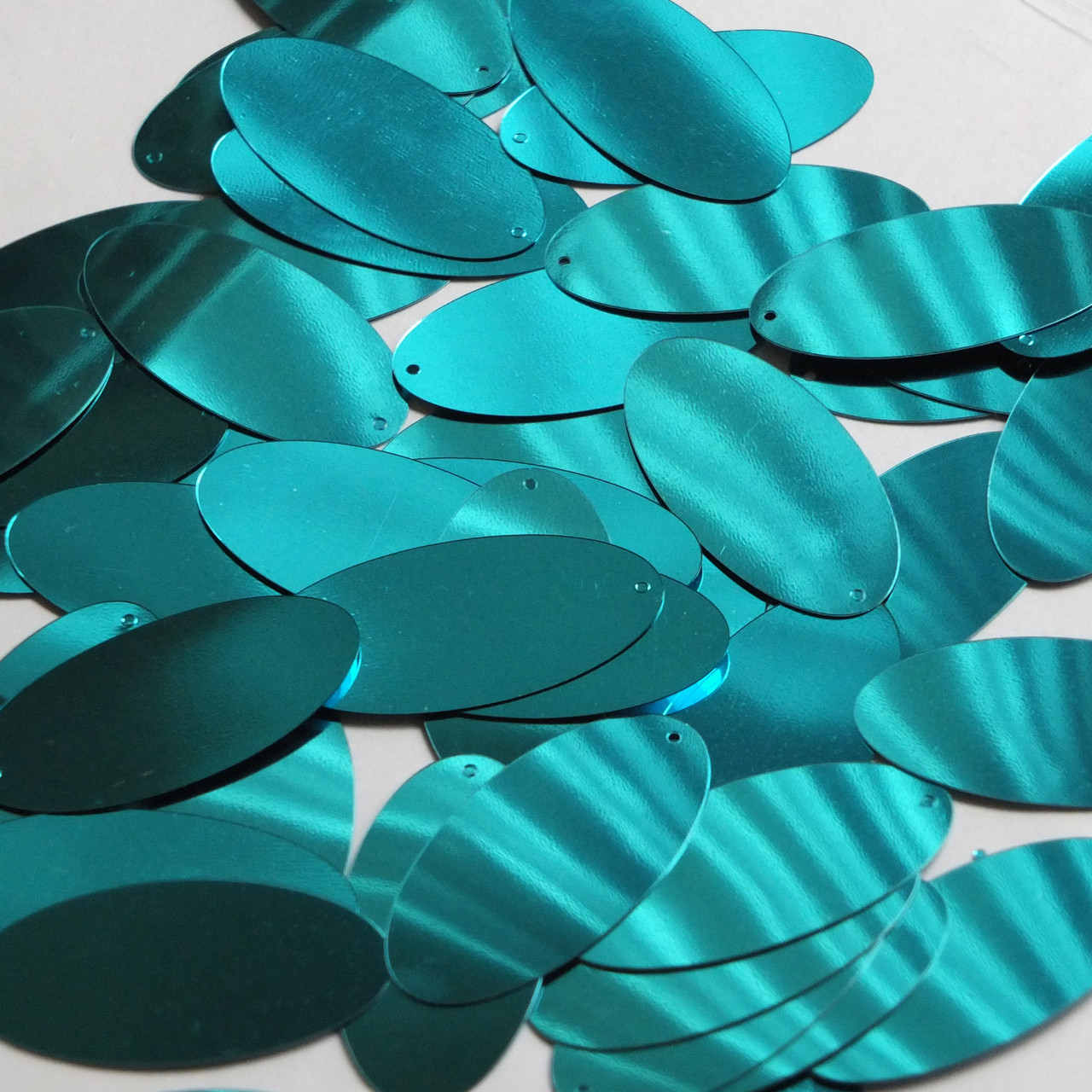 Oval Sequin 1.5" Rich Teal Green Metallic