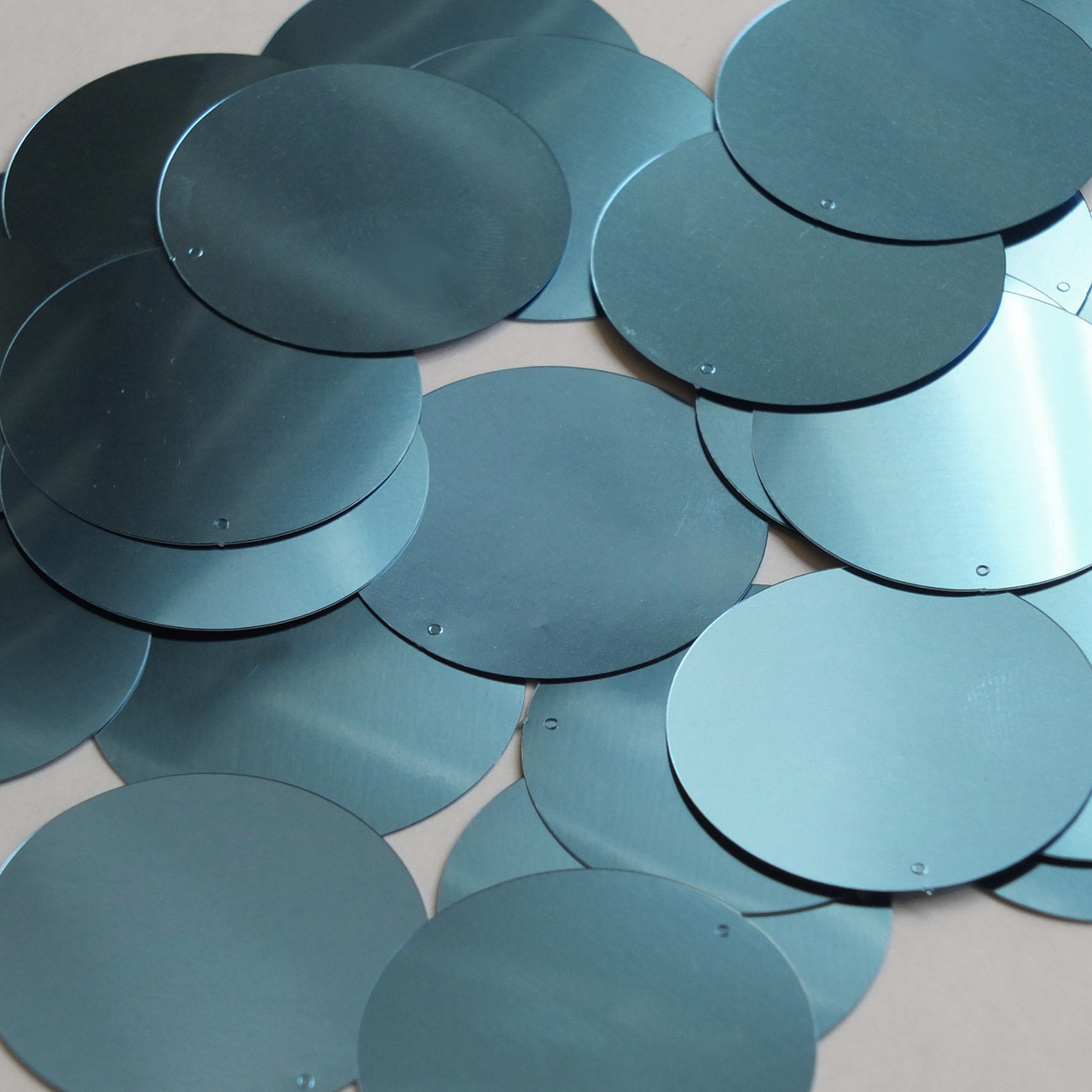 Round Sequin 40mm Light Blue Metallic