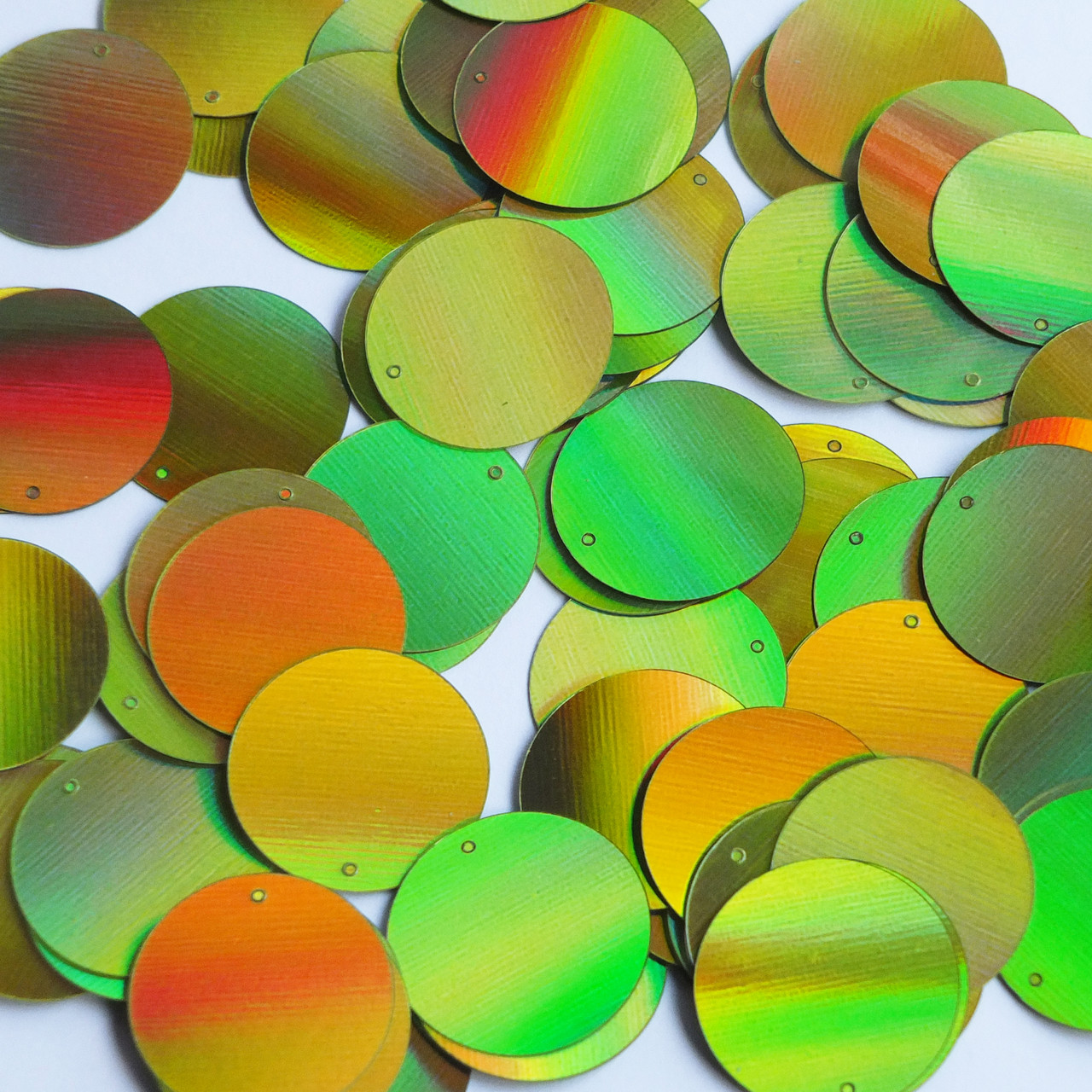 Round Sequin 24mm Lime Green Lazersheen Reflective Metallic