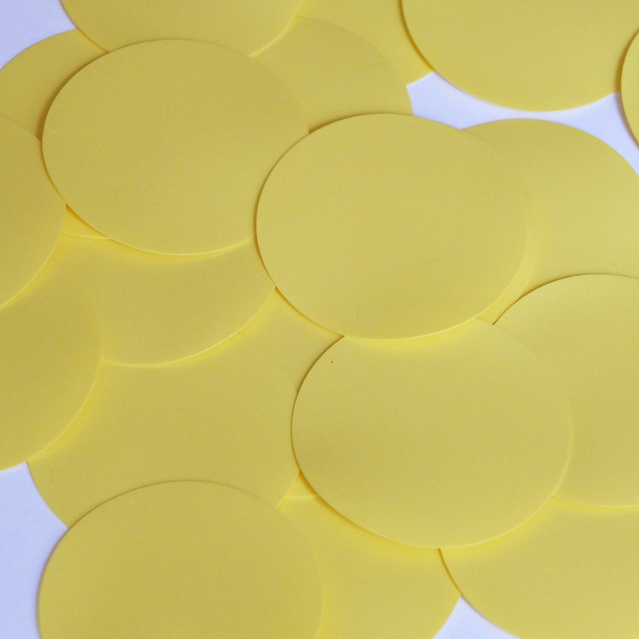 Round Sequin 50mm Butter Yellow Opaque Vinyl