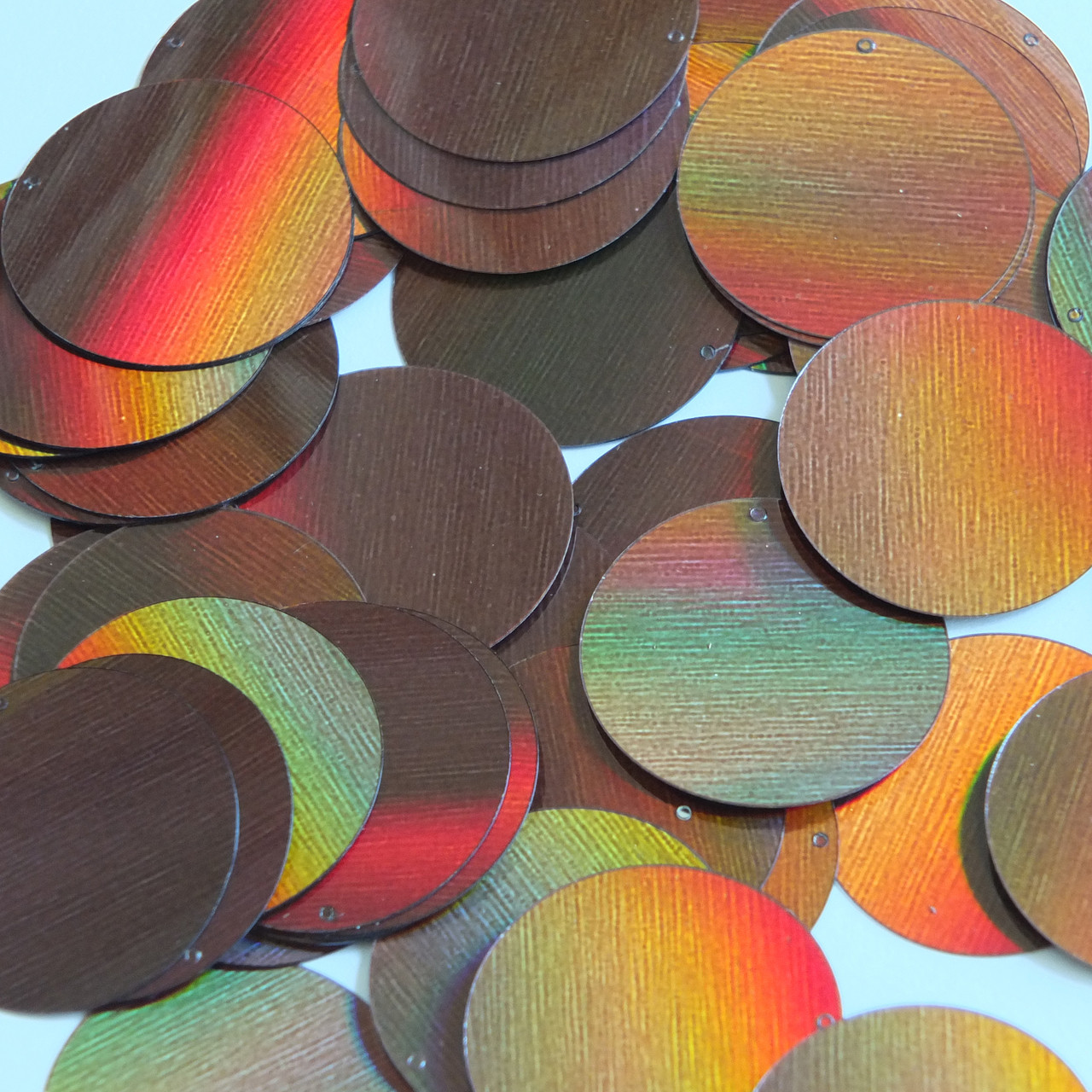 Round Sequin 30mm Bronze Brown Lazersheen Reflective Metallic