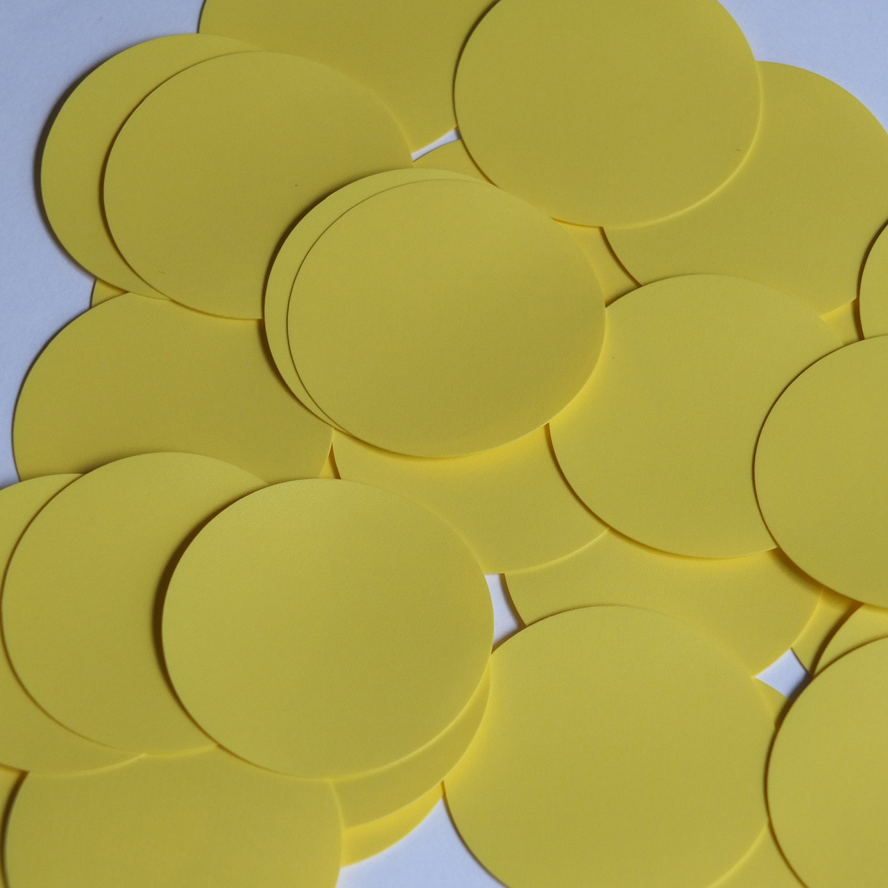 Round Sequin Paillettes 40mm No Hole Butter Yellow Opaque Vinyl
