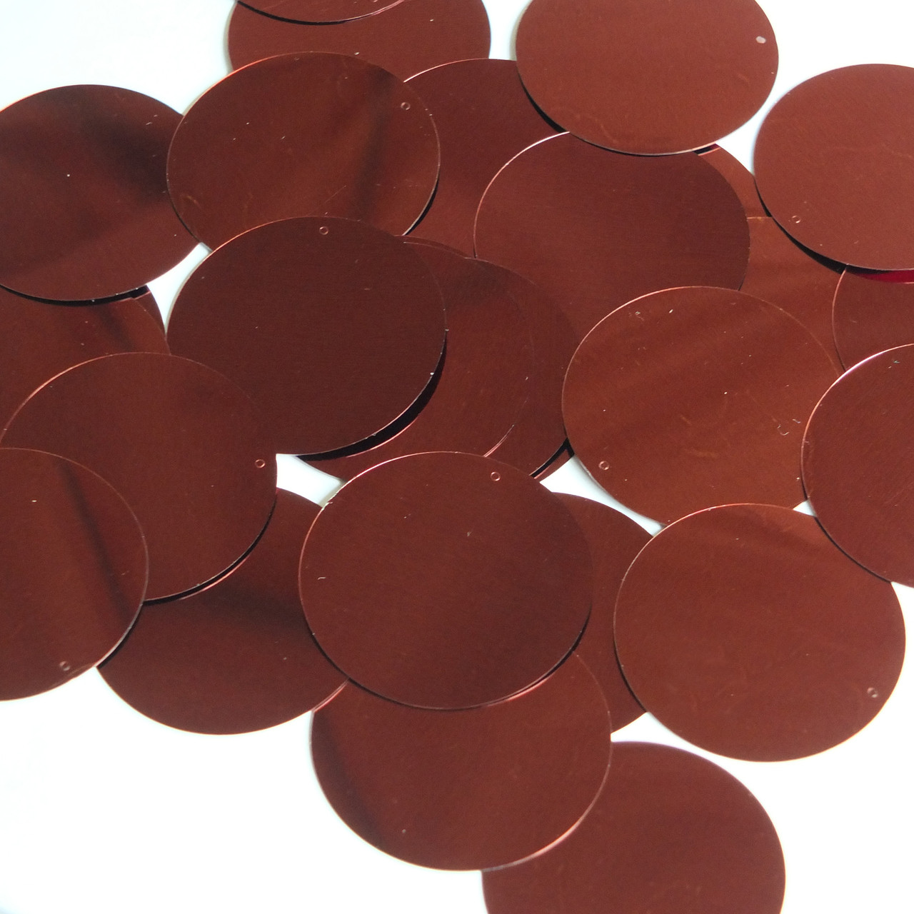 Round Sequin 40mm Chestnut Brown Metallic