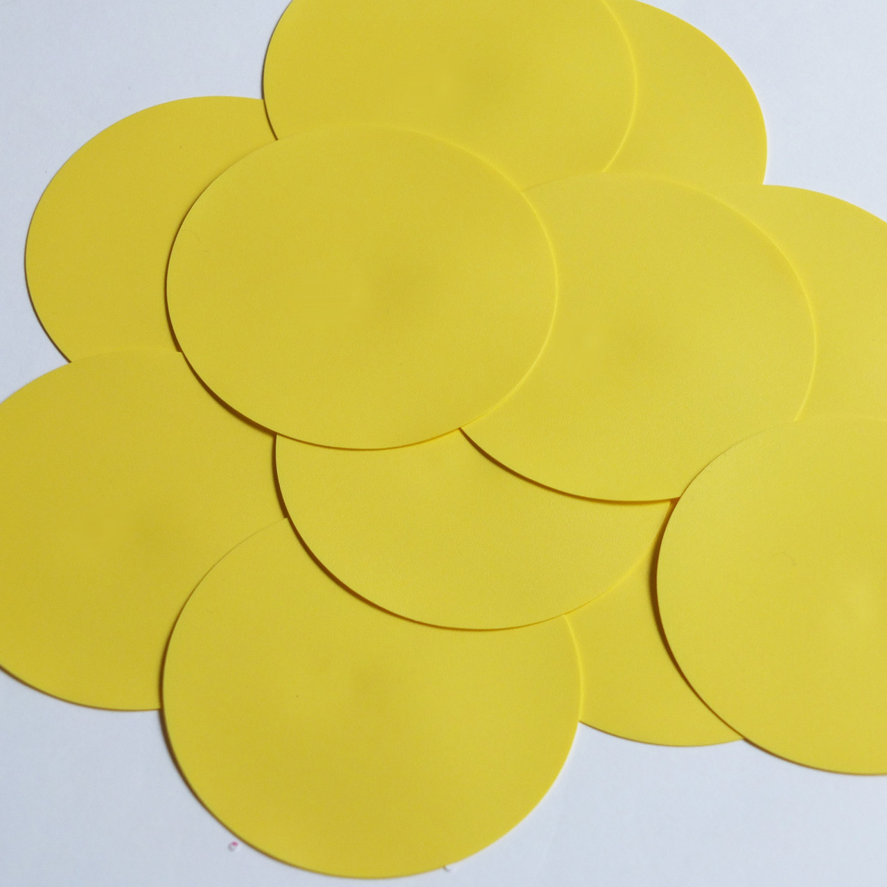 Round Sequin Paillettes 70mm No Hole Butter Yellow Opaque Vinyl