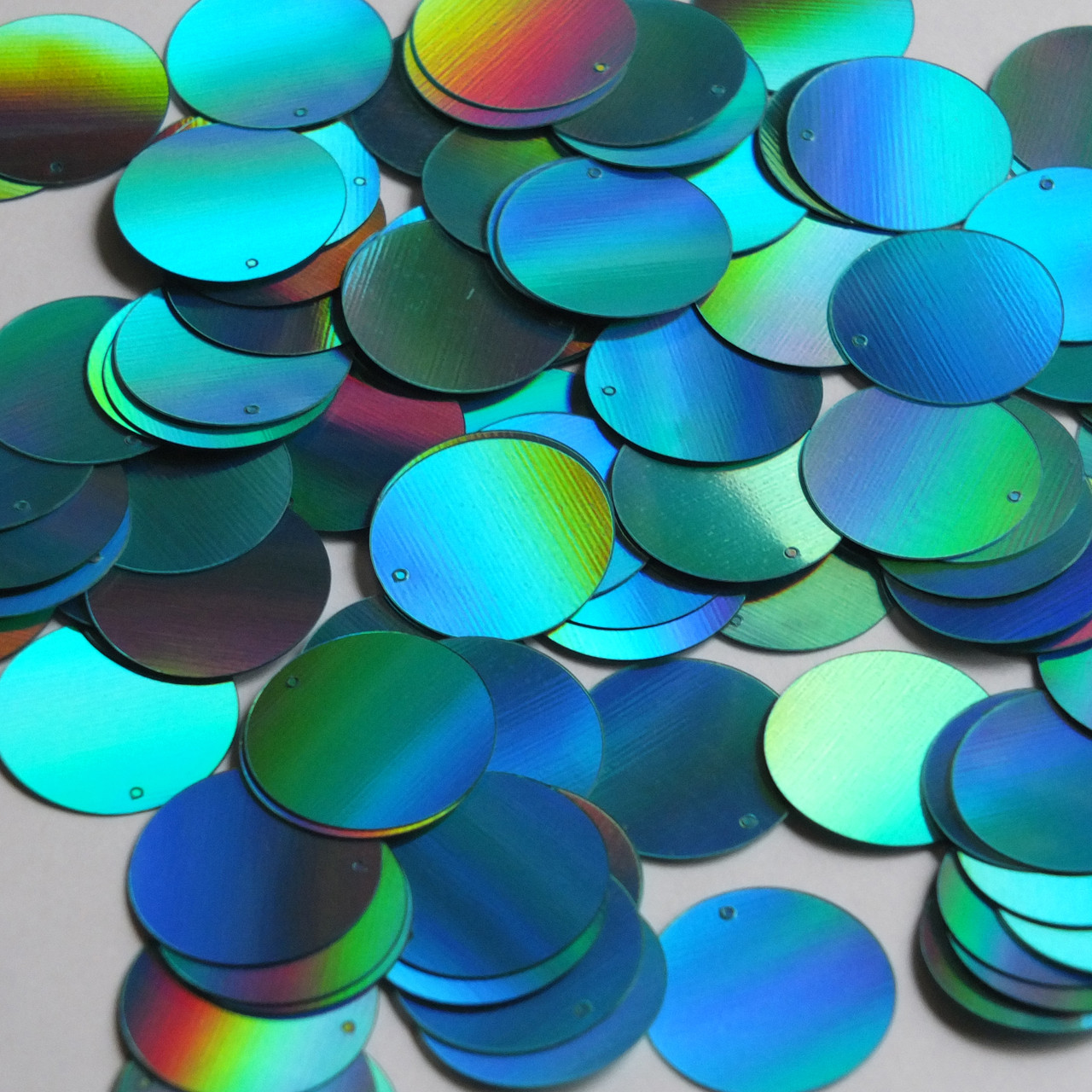 Round Sequin 24mm Aqua Blue Lazersheen Reflective Metallic