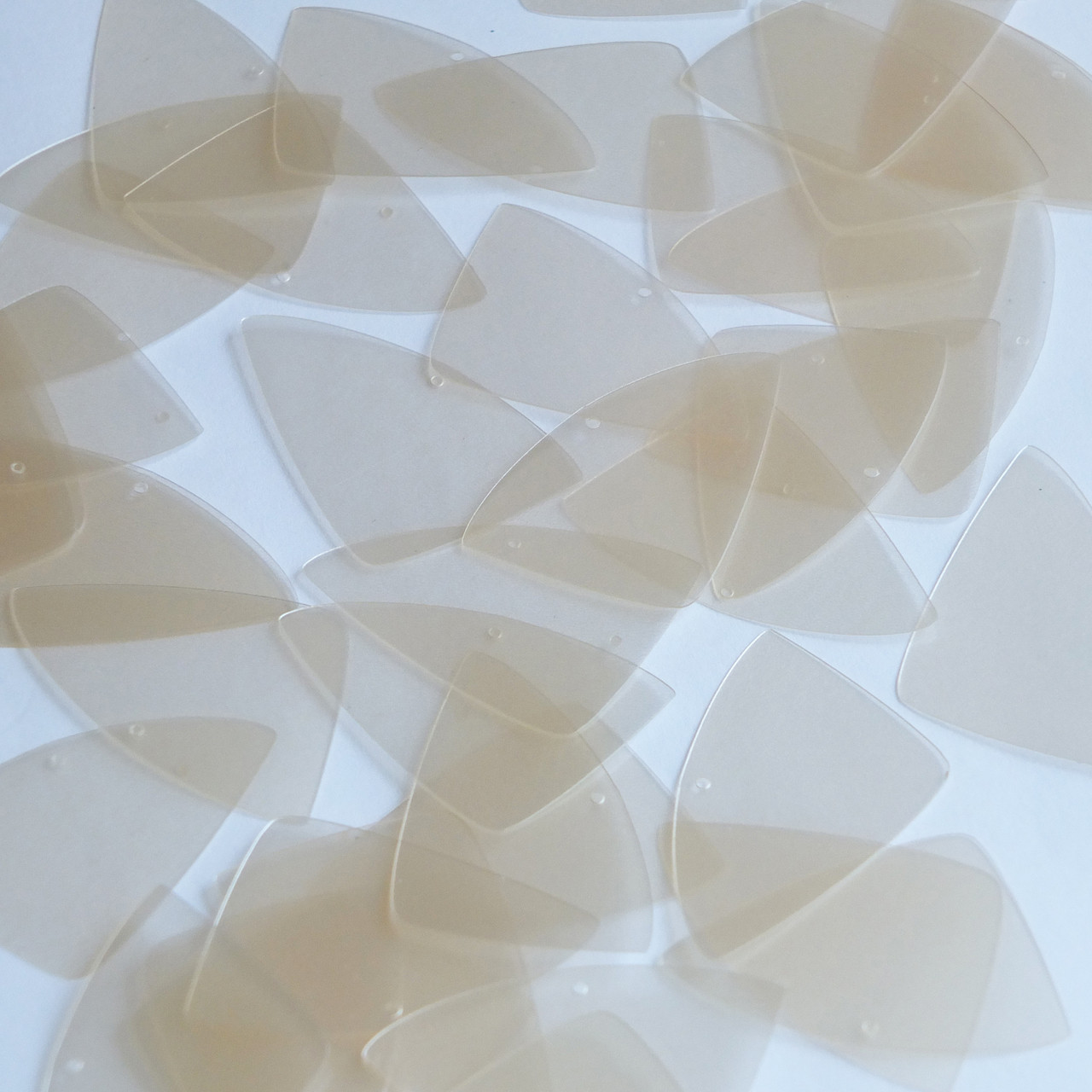 Fishscale Fin Sequin 1.5" Ivory Cream Transparent Satin and Matte Duo Two Sided