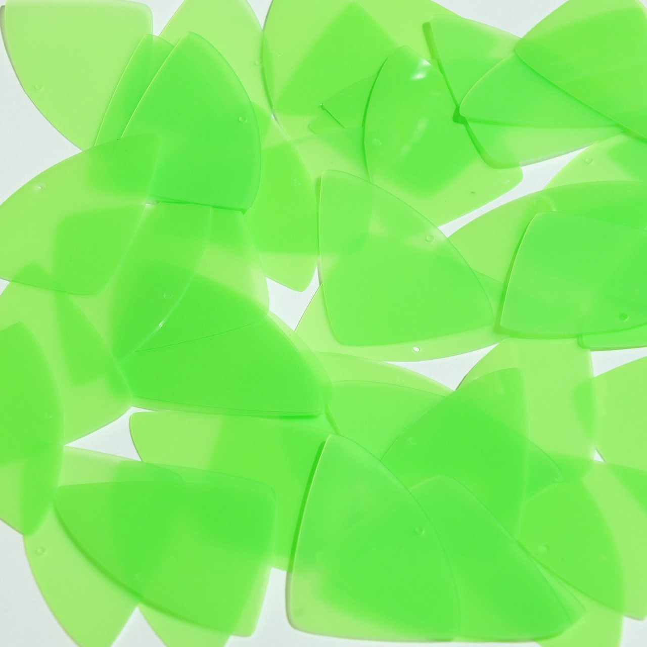 Fishscale Fin Sequin 1.5" Green Neon Fluorescent Transparent Glossy and Matte Duo Two Sided