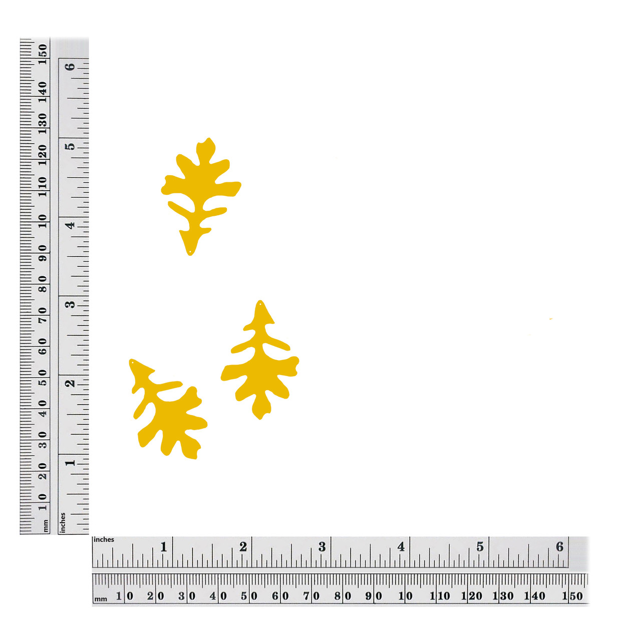 Oak Leaf sequins size chart
