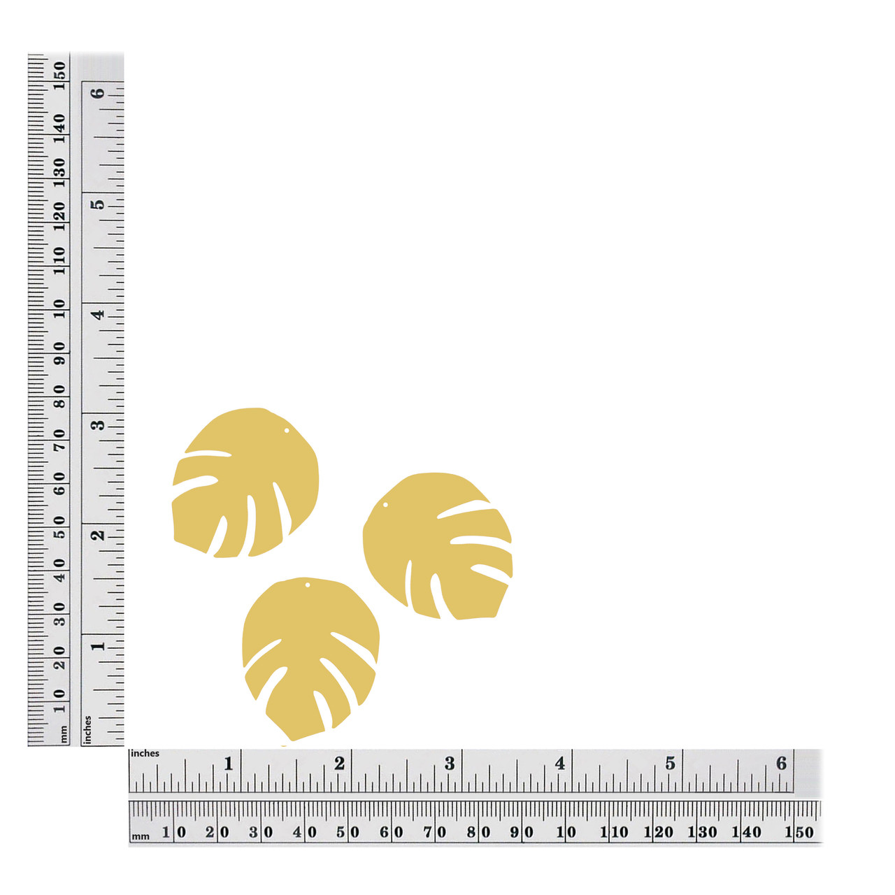 Philodendran Leaf sequins size chart