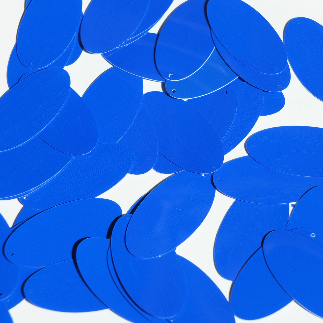 Oval Sequin 1.5" Royal Blue Opaque Glossy High Shine