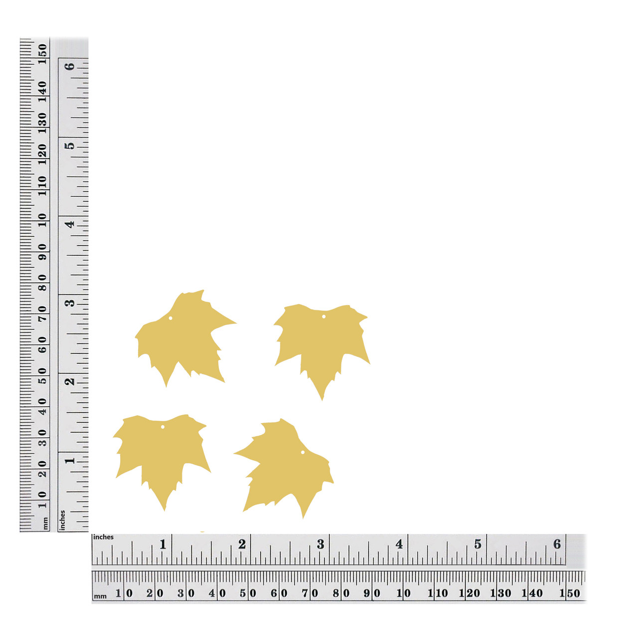 Grape Vine Leaf sequins size chart