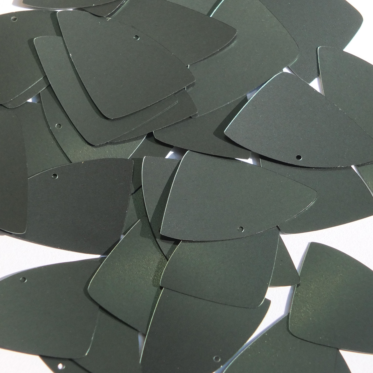 Fishscale Fin Sequin 1.5" Dark Forest Green Matte Satin Metallic