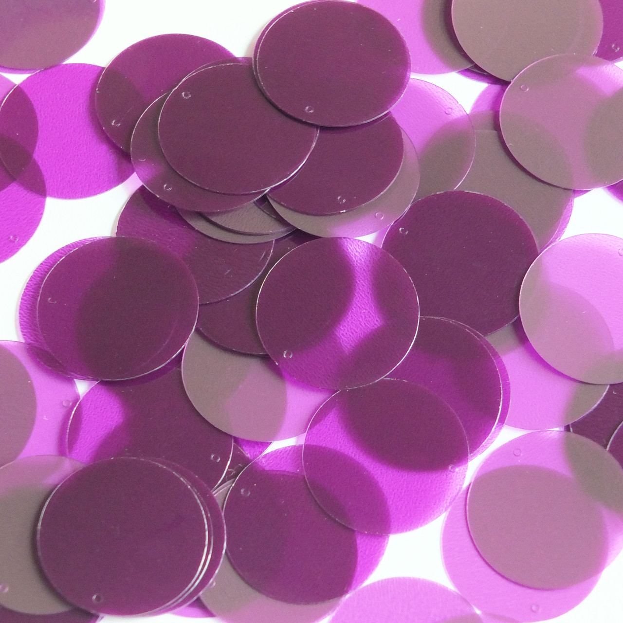 Round Sequin 24mm Purple Amethyst Transparent Glossy and Matte Duo Two Sided