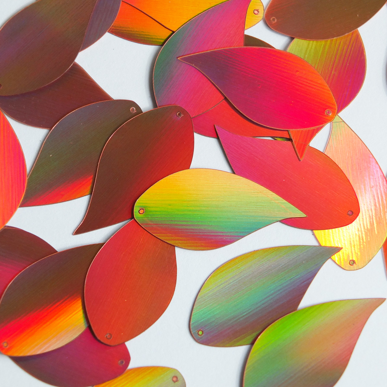 Vine Leaf Sequin 1.5" Copper Lazersheen Reflective Metallic