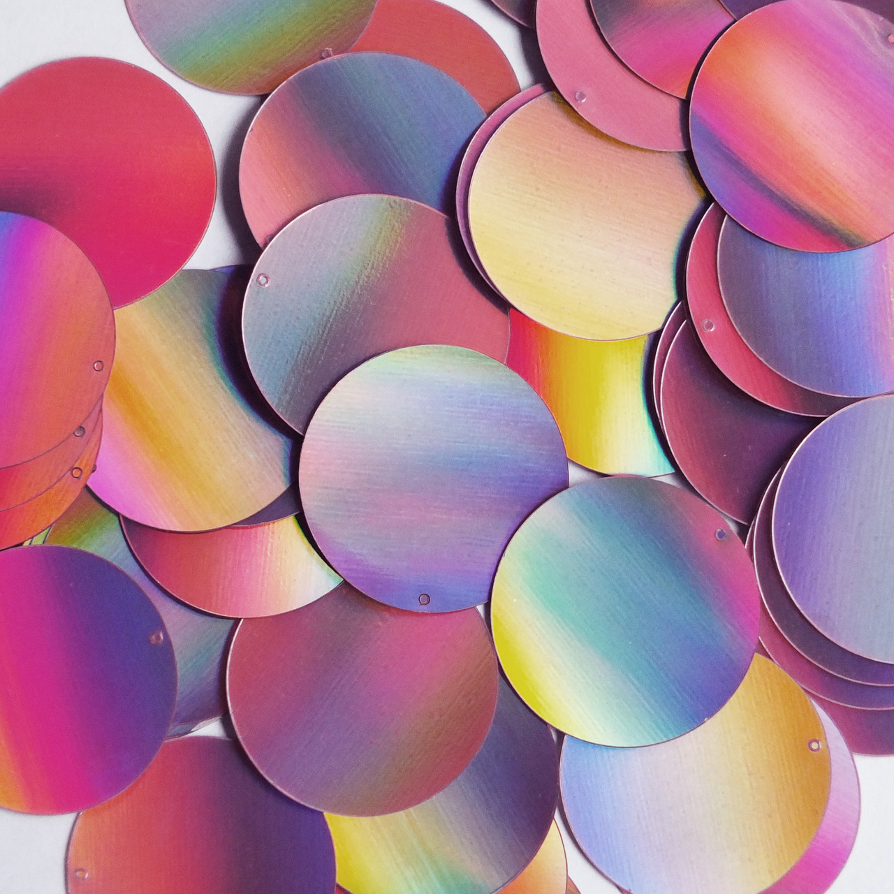 Round Sequin 30mm Pink Lazersheen Reflective Metallic