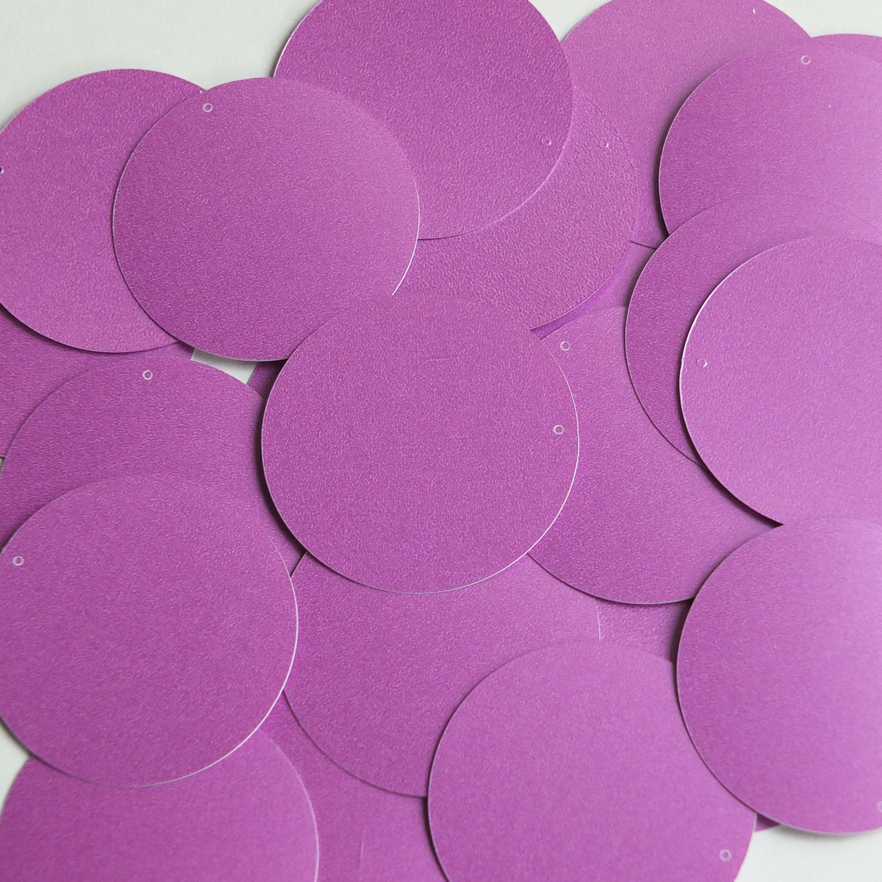 Round Sequin 40mm Orchid Pink Purple Opaque Satin Pearl