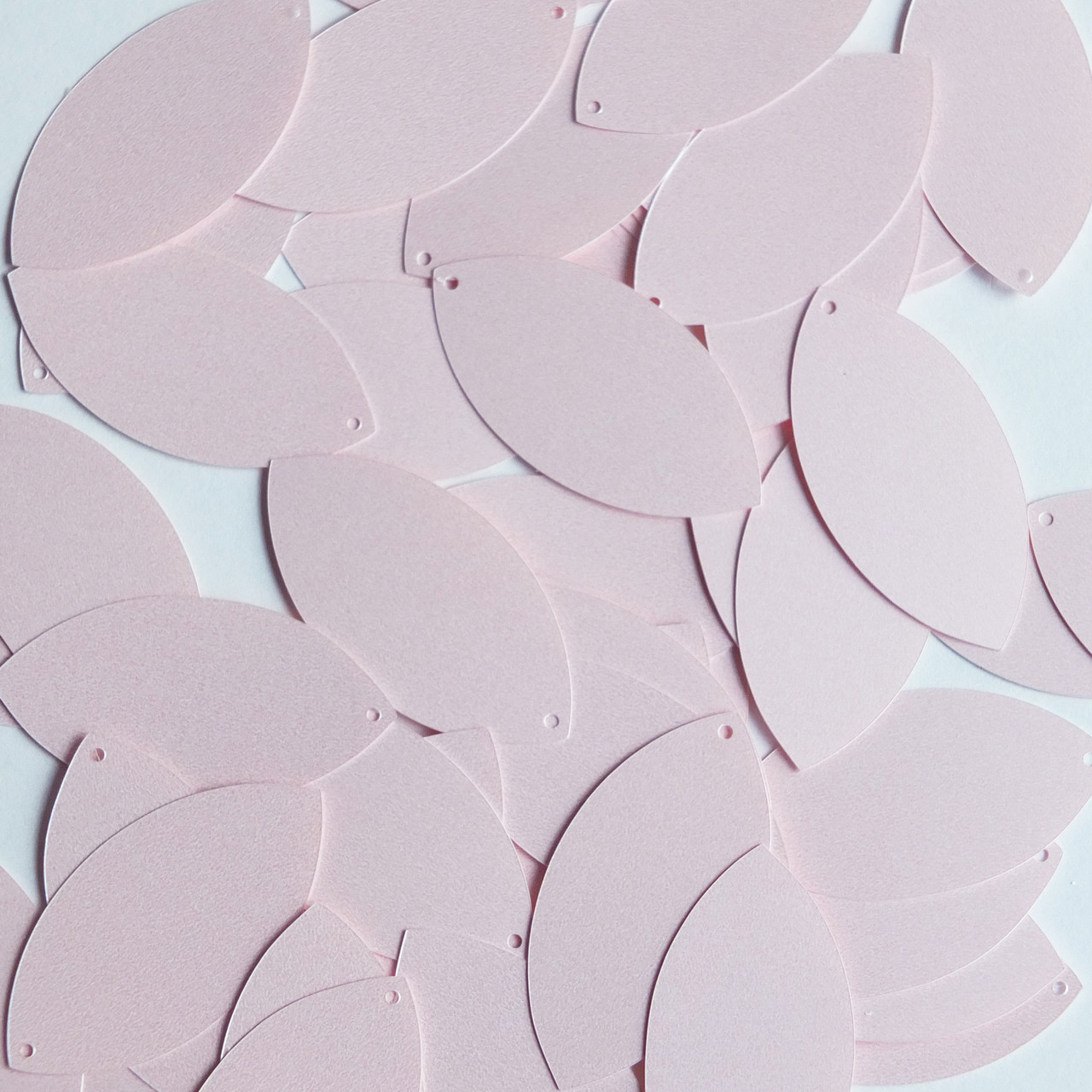 Navette Leaf Sequin 1.5" Pale Pink Opaque Satin Pearl