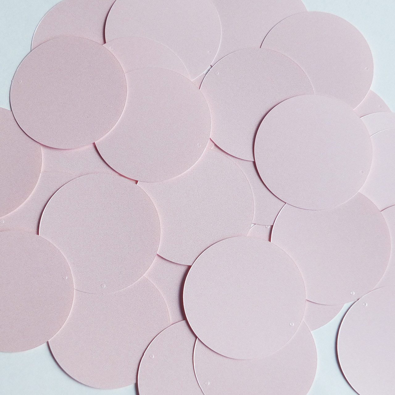 Round Sequin 40mm Pale Pink Opaque Satin Pearl